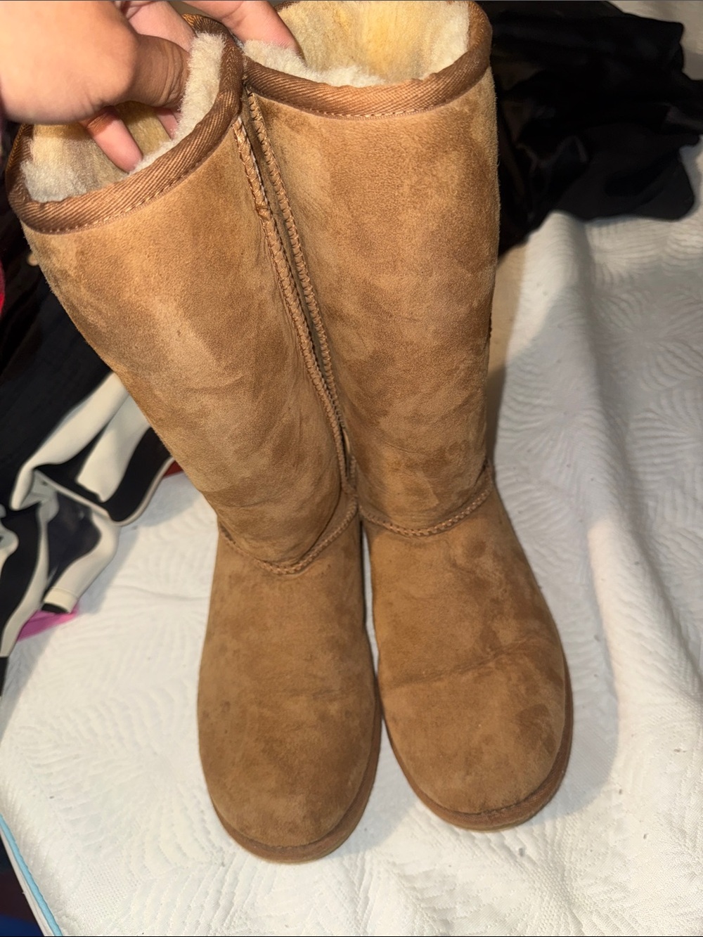 UGG Tall Suede Boots in Chestnut